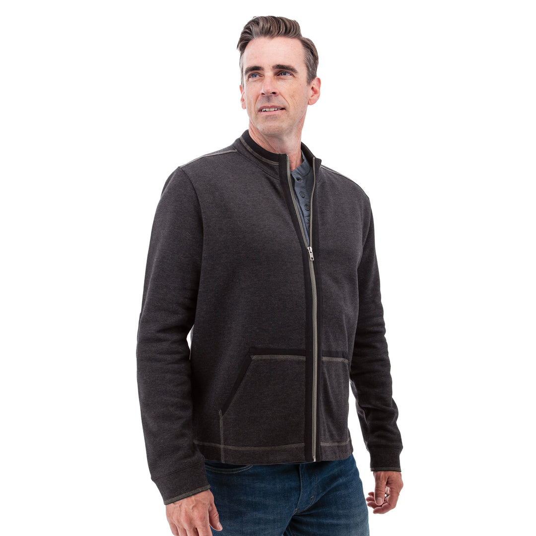 Waylen Organic Cotton Fleece Jacket - Black Iris