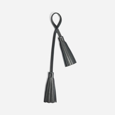 Double Tassel Bag Charm - Black