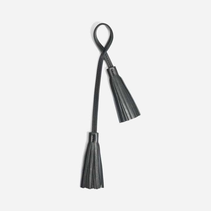 Double Tassel Bag Charm - Black