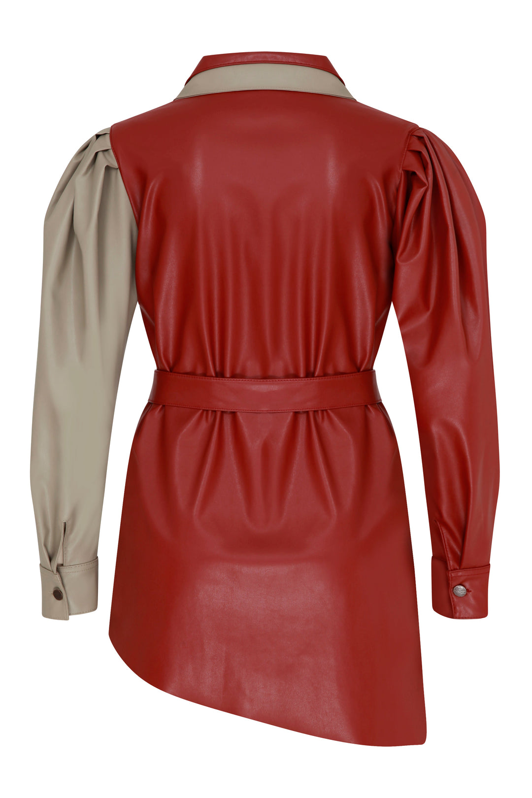 Mara Asymmetric Vegan Leather Shirt
