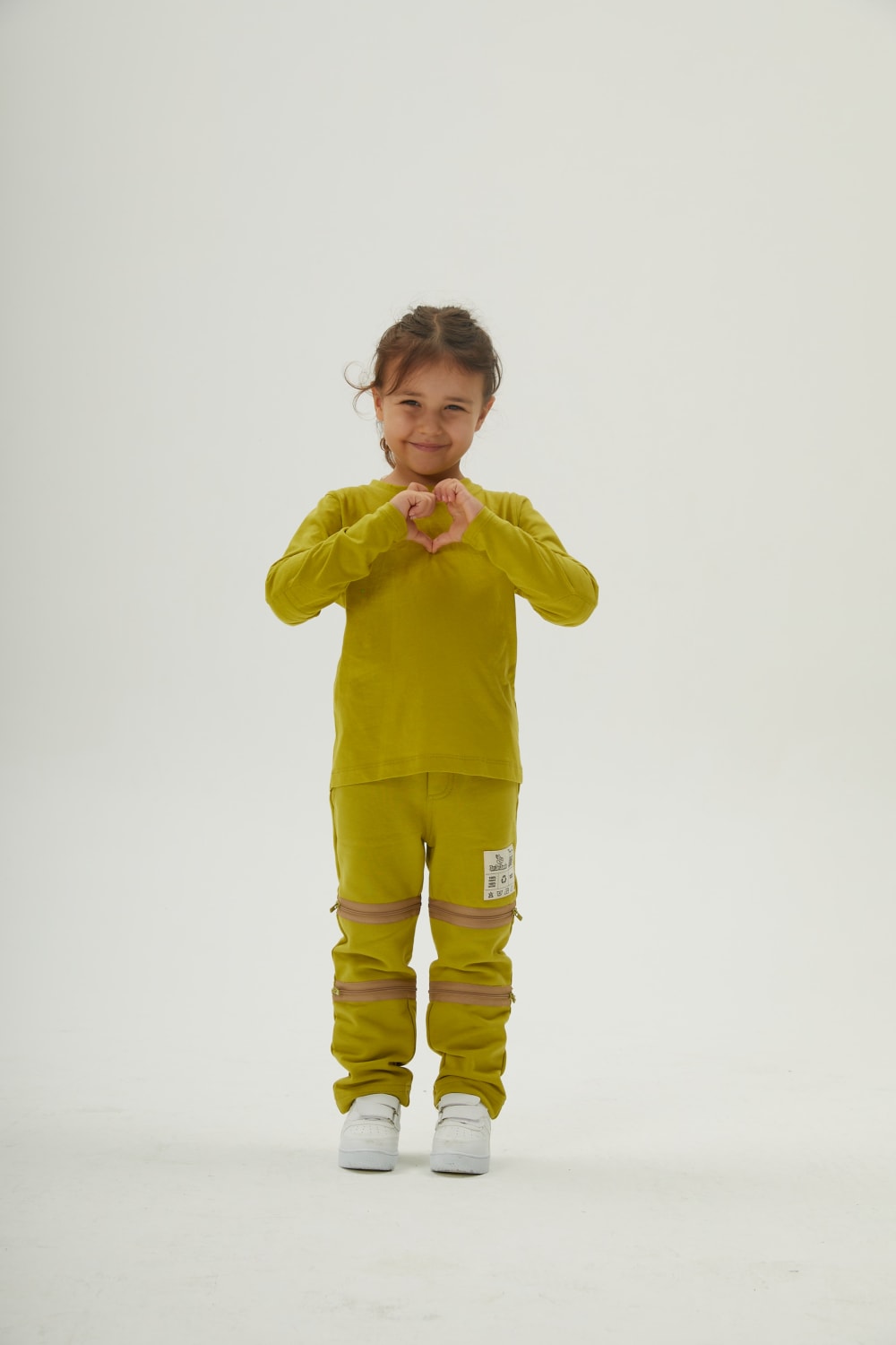 Relaxed Fit Long Sleeve with Elbow Pads - Lime