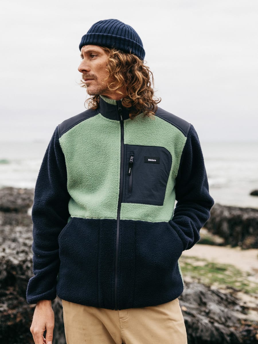Men's Bolster Full Zip Fleece - Navy/Wild Sage