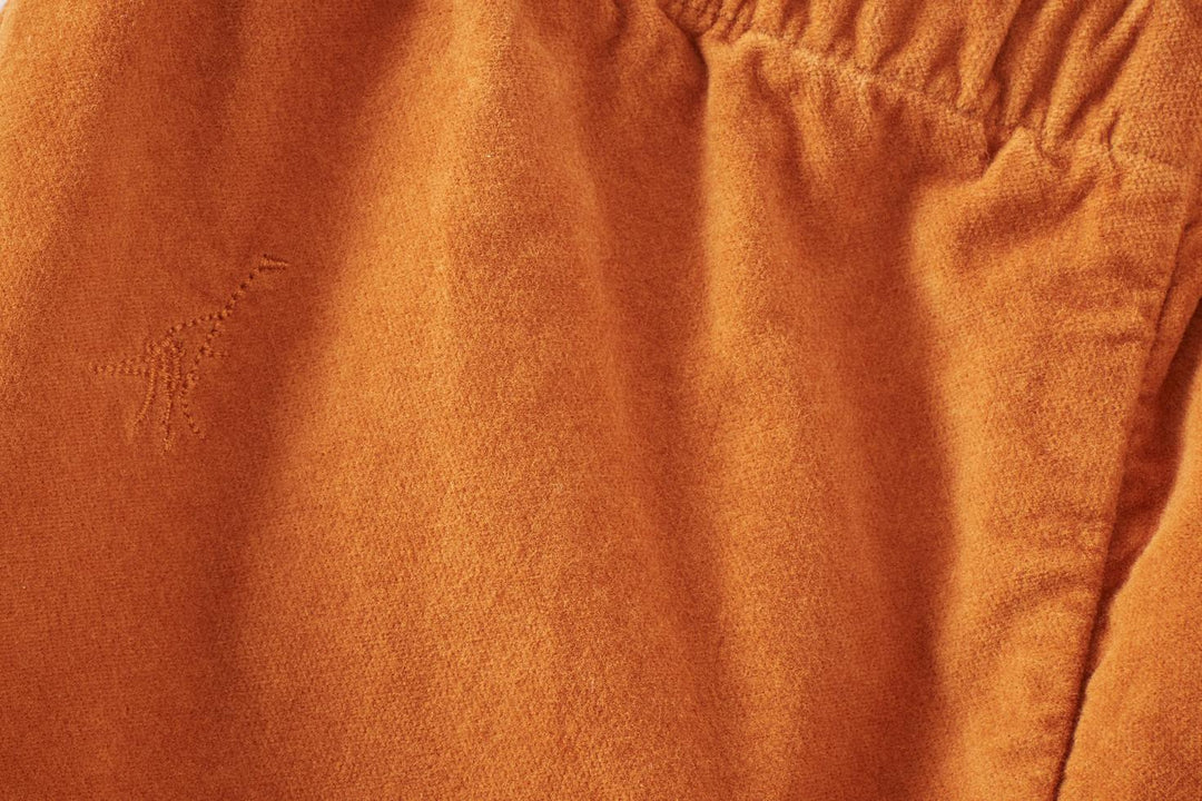 Baby Organic Cotton Velvet Trousers - Raw Sienna