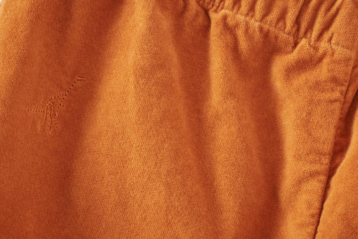Baby Organic Cotton Velvet Trousers - Raw Sienna