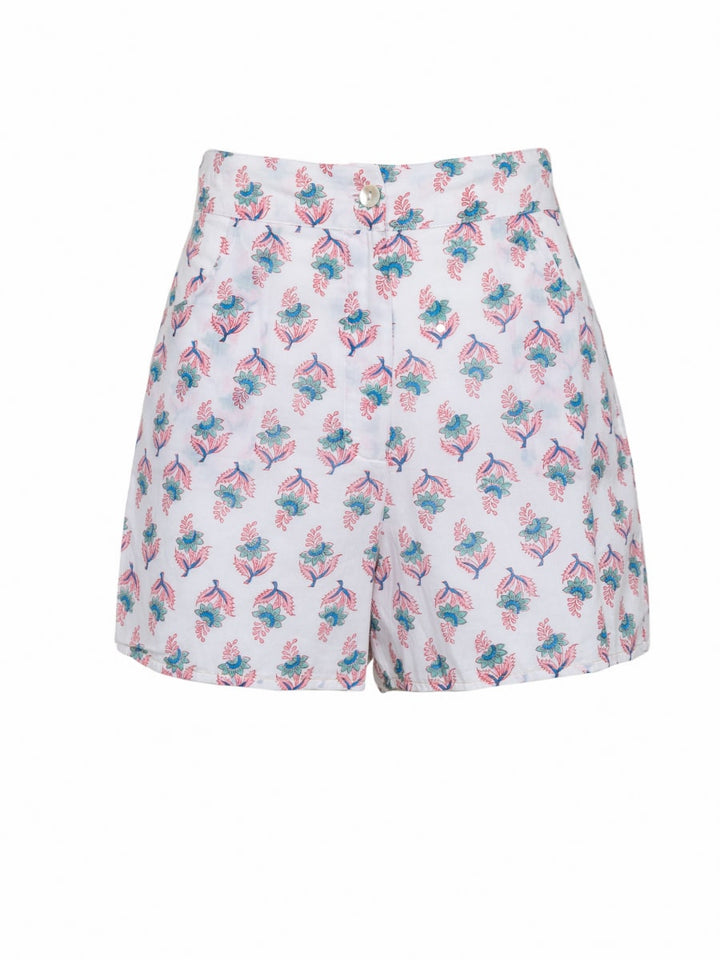 Shela Shorts - Tiny Lotus Pink Teal
