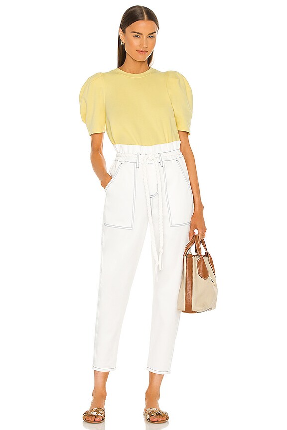 Harlow Paperbag Pants - White