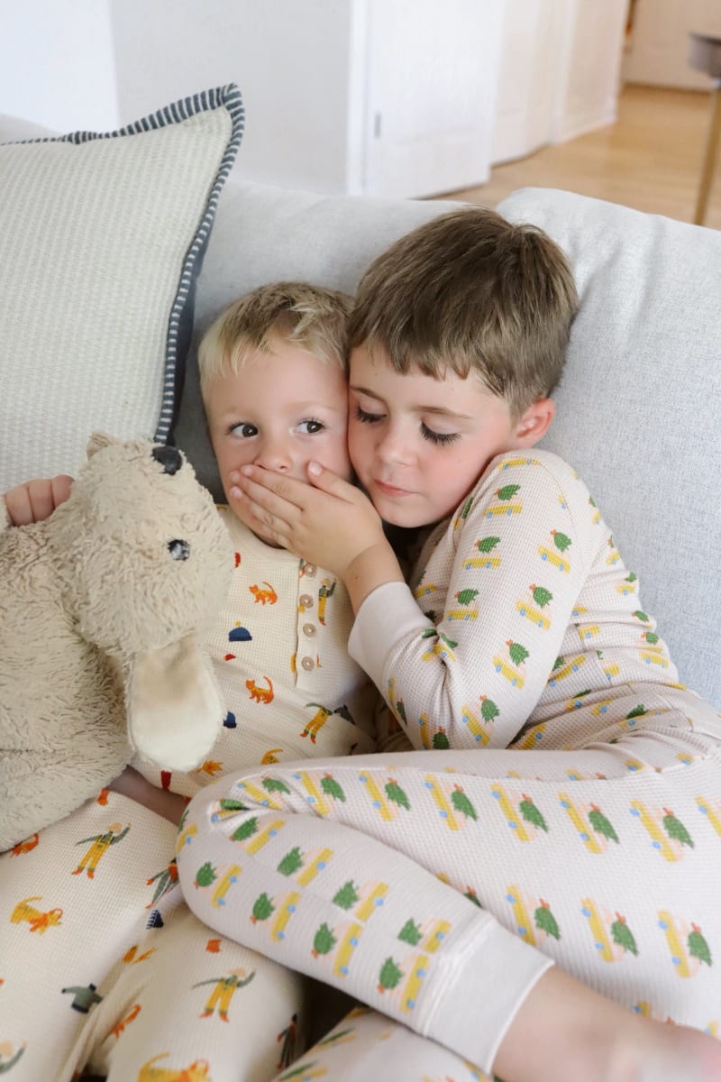 Christmas Camper Henley Waffle Pajama Set - Infant