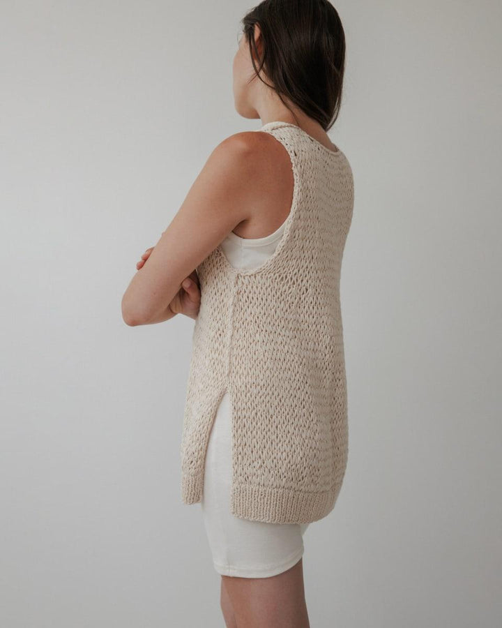 Handknit Tank : Bone