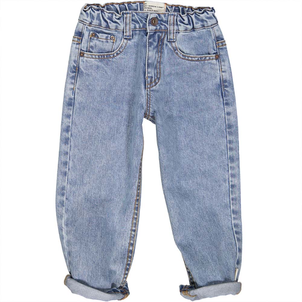 Unisex Trousers - Washed Light Blue Denim Jeans Piupiuchick 