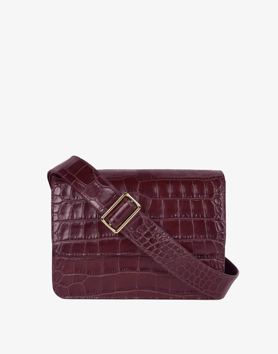 Luxe Cube Bag Burgundy Croco - Burgundy Croco