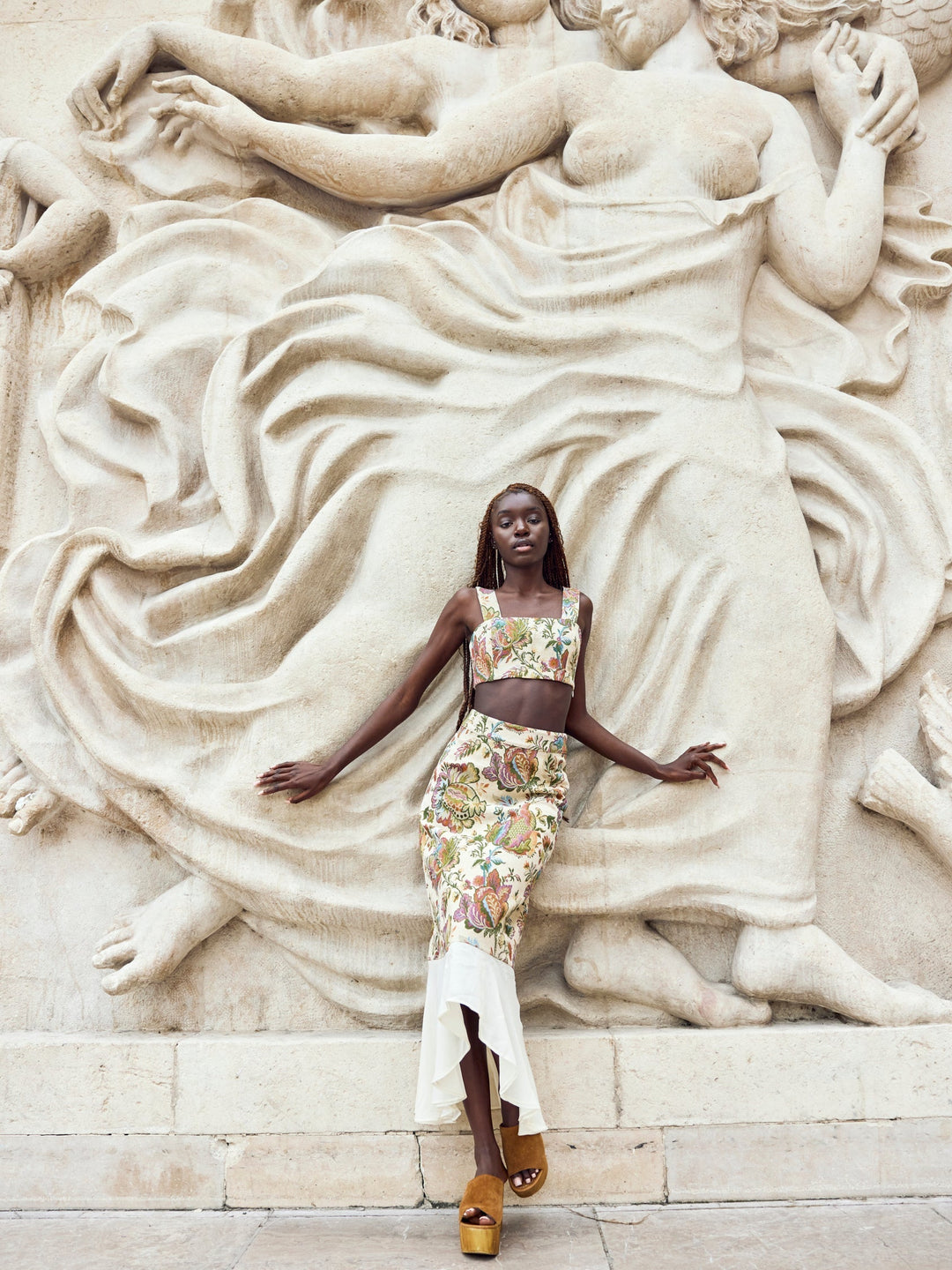 Christy Bra Top - Rainbow Floral Jacquard