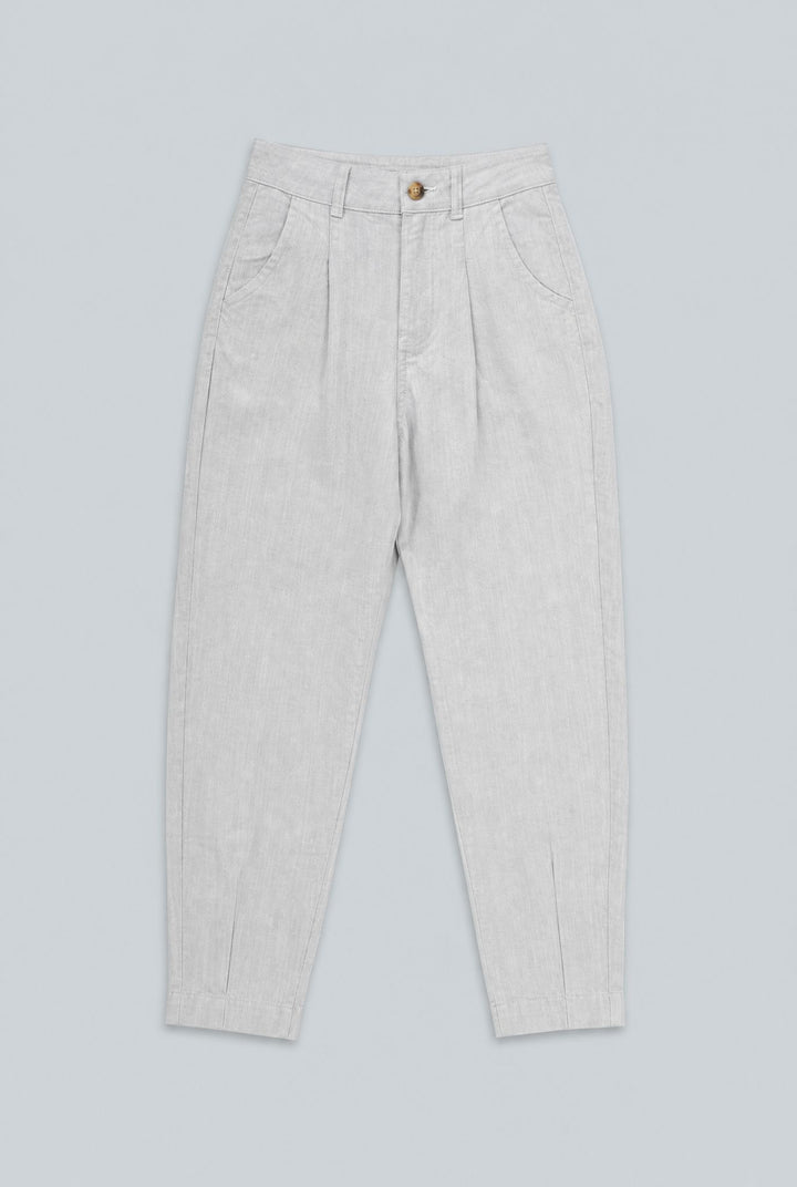 Leighton Pleated Denim Pants - Blue