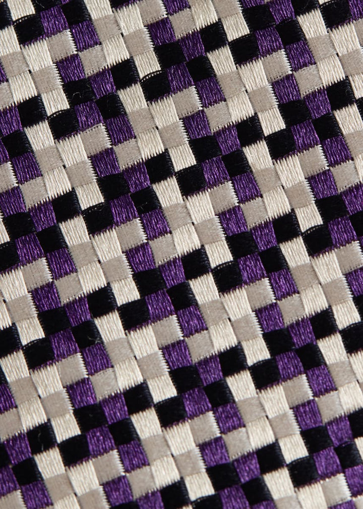 Woven Silk Houndstooth Tie - Purple