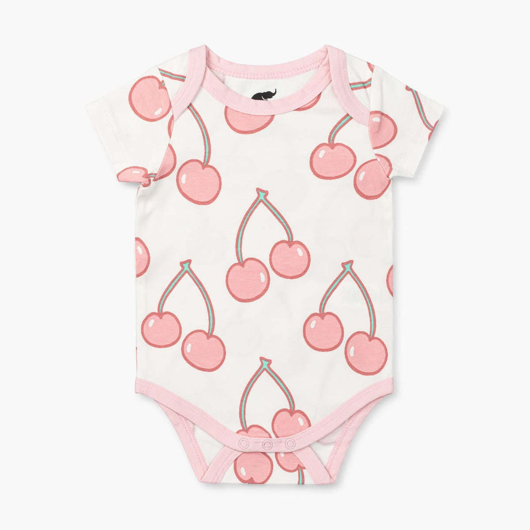Short Sleeve Jack + Jill Bodysuit - Very Cherry