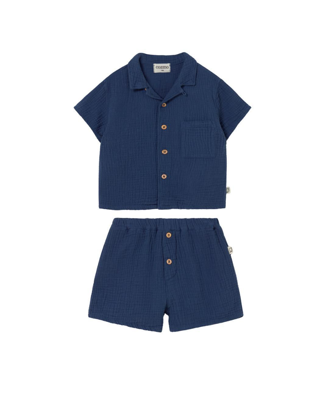 Soft Gauze Cotton Baby Set - Navy