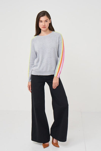 Shae Stripe Mini Sweatshirt - Foxy Silver