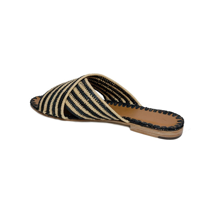 Juno Striped Slide Black/Natural