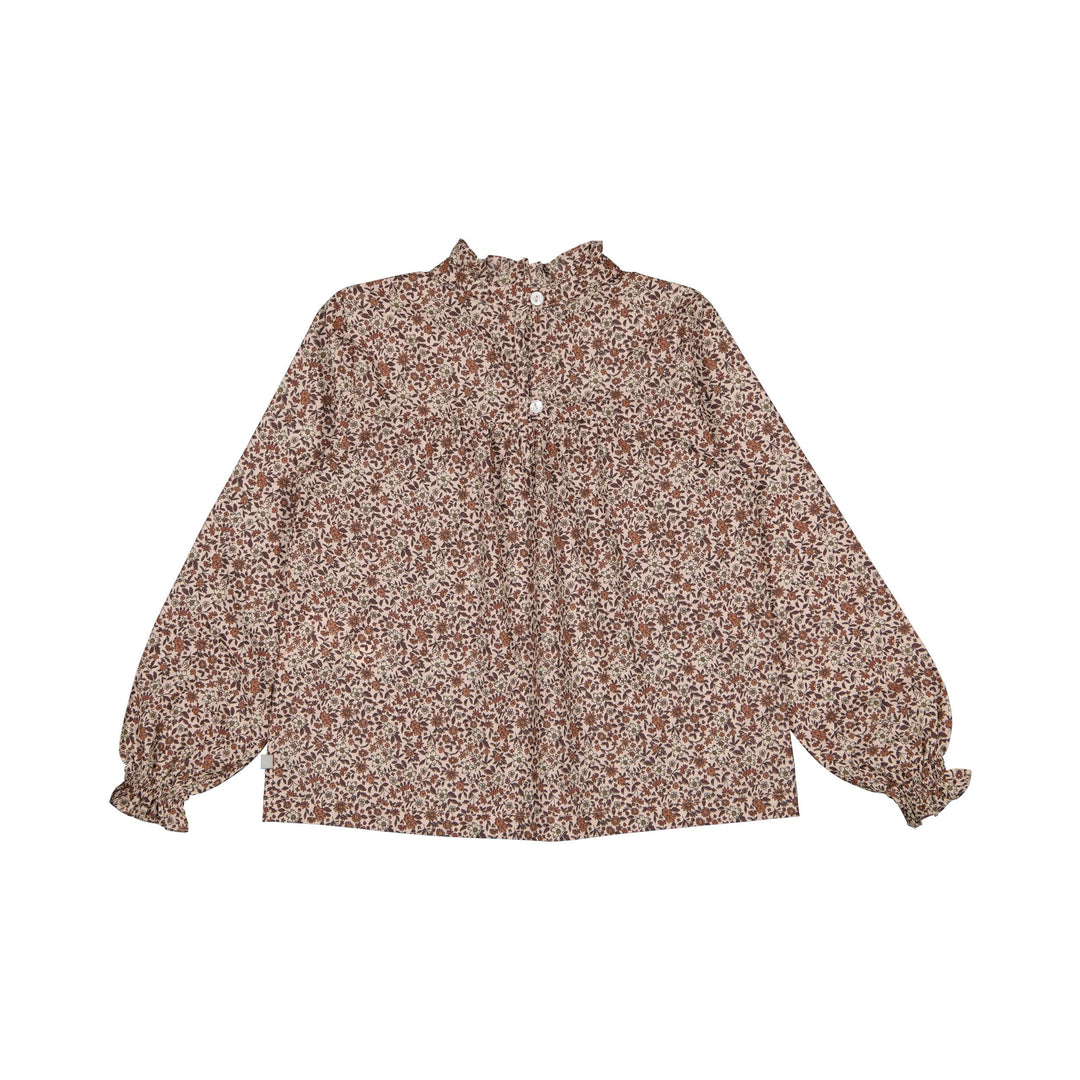 Margaret Floral Blouse - Brick Flowers