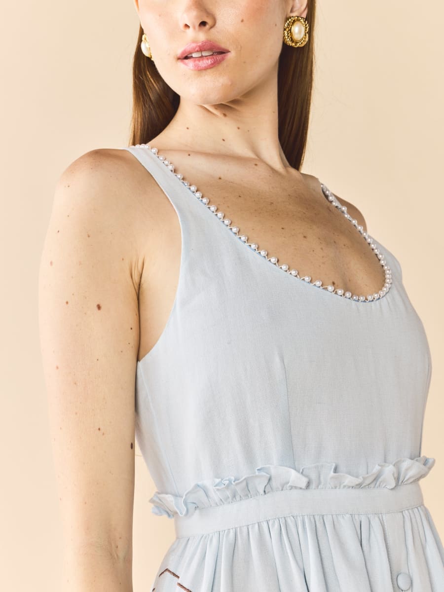 Valeria Dress - Lotus Garden Blue