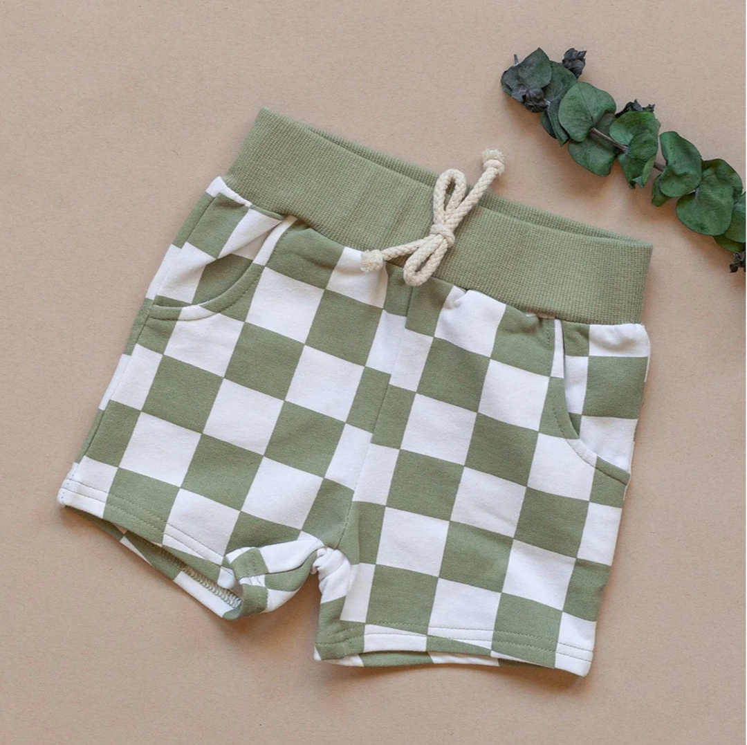 Checkerboard Shorts - Green
