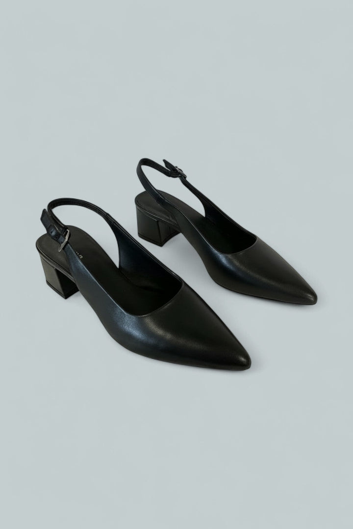 Women's Marta Leather Slingback Pumps - Black