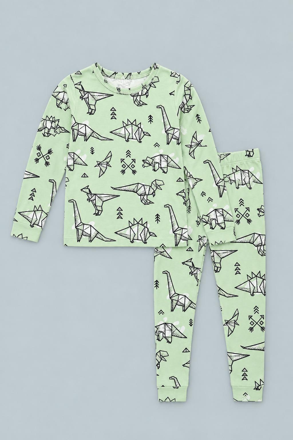 Big Kid Pajama S/S - Origami Dino