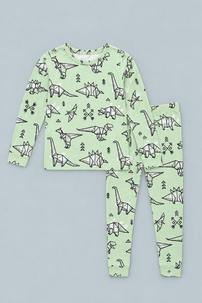 Big Kid Pajama S/S - Origami Dino