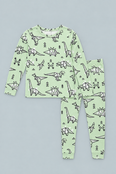 Big Kid Pajama S/S - Origami Dino