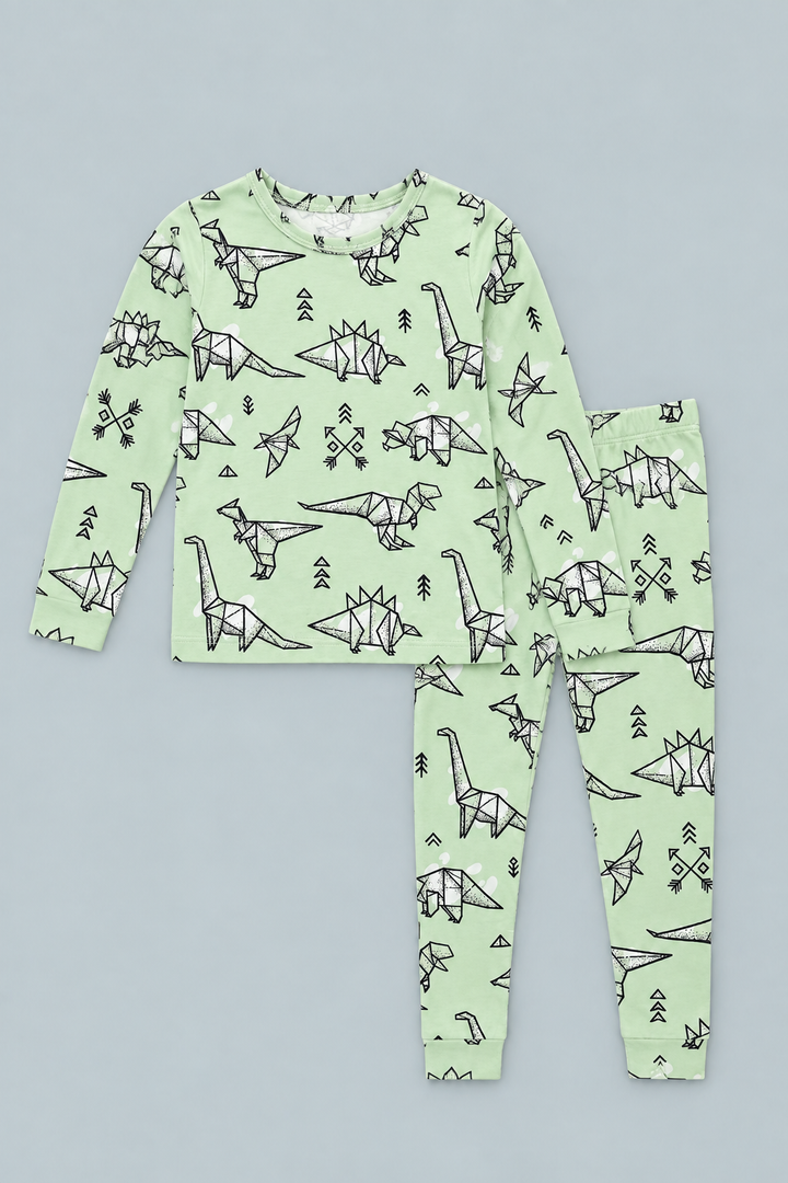 Big Kid Pajama S/S - Origami Dino