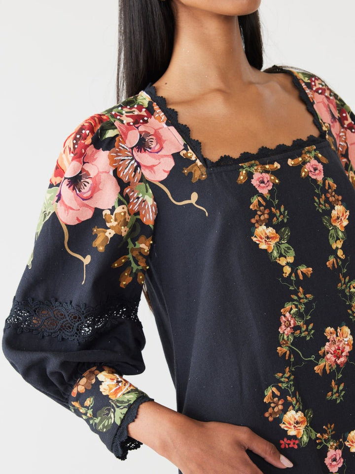Tara Dress - Black Victorian Floral