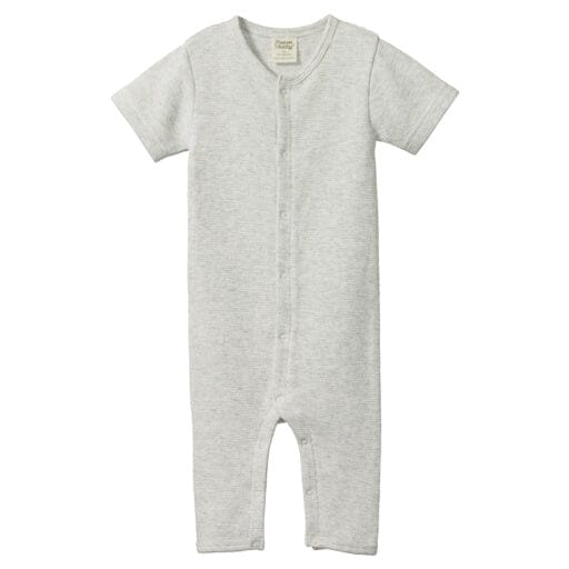 Waffle Sleepy Suit - Light Grey Marl Sleep + Lounge Nature Baby 