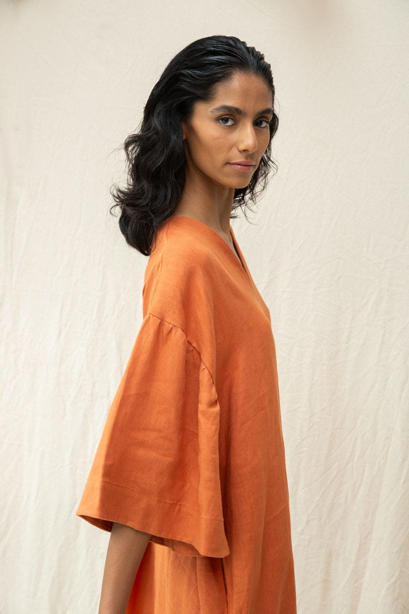 Beaumont Organic Isolde-May Linen Dress - Terracotta Extra Small Beaumont Organic Isolde-May Linen Dress - Terracotta Extra Small
