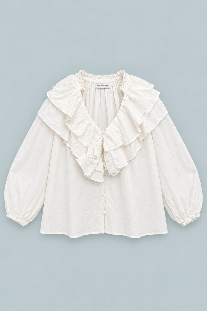 Ruffle Top - White