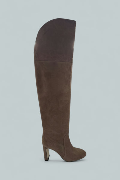 Babette Over The Knee Tubo Boots - Taupe