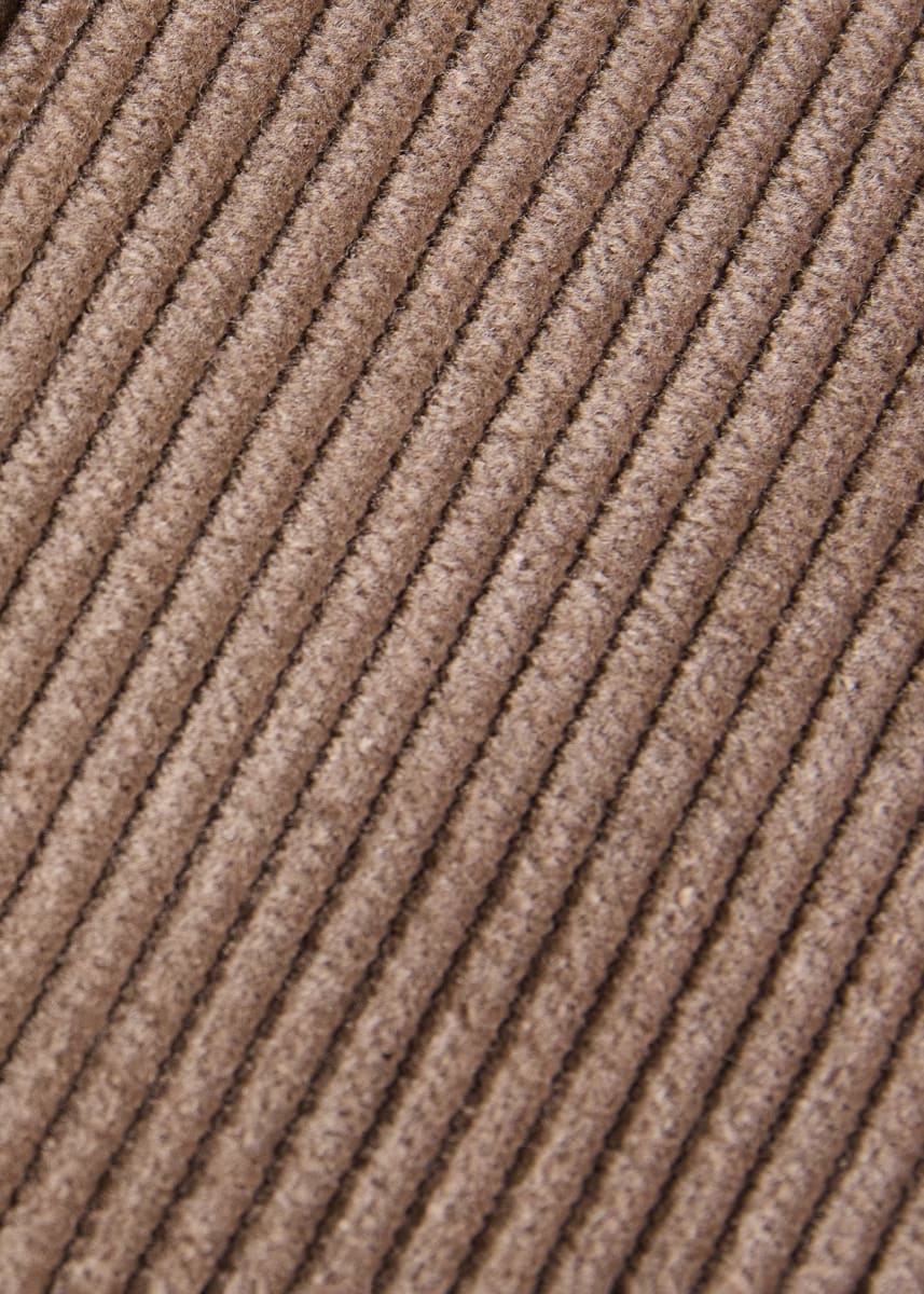Suede Trimmed Corduroy Trouser - Taupe