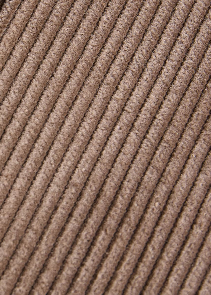 Suede Trimmed Corduroy Trouser - Taupe