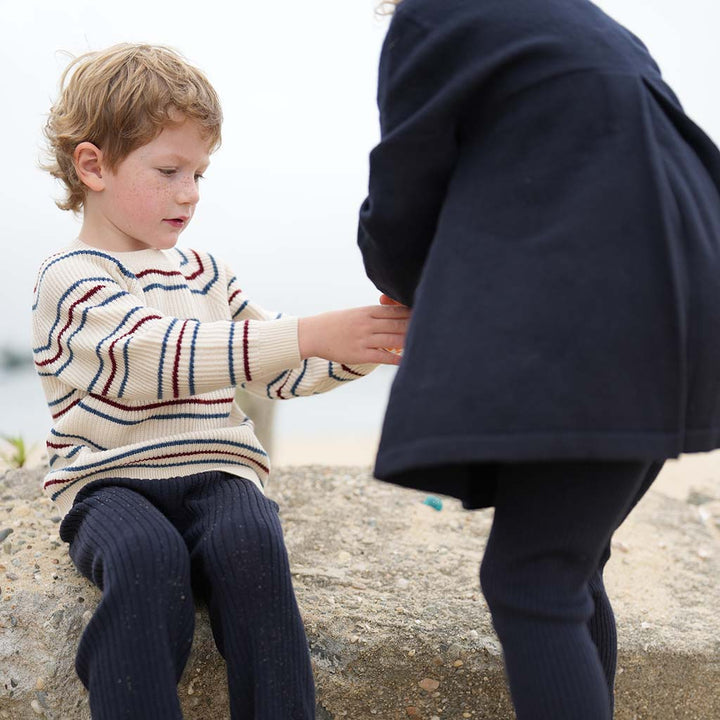 Raglan Sweater - Ecru/Indigo/Berry