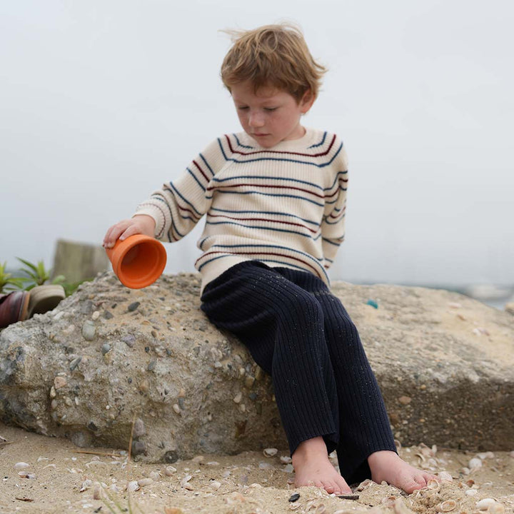 Raglan Sweater - Ecru/Indigo/Berry