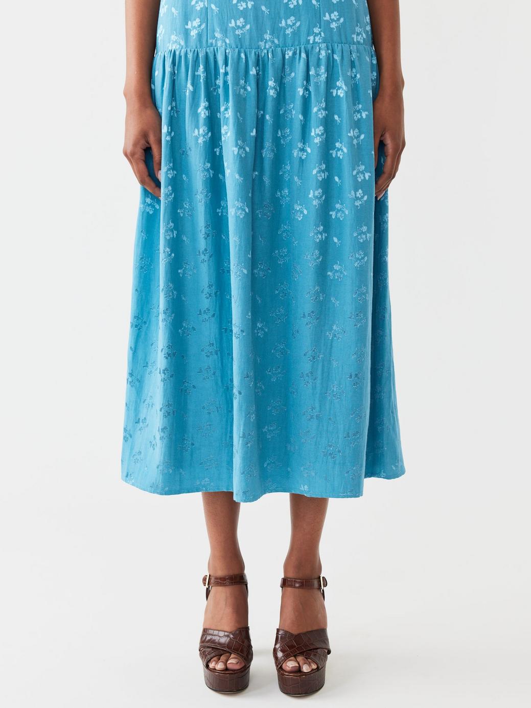 Ella Dress - Frozen Blue Bouquet - FINAL SALE