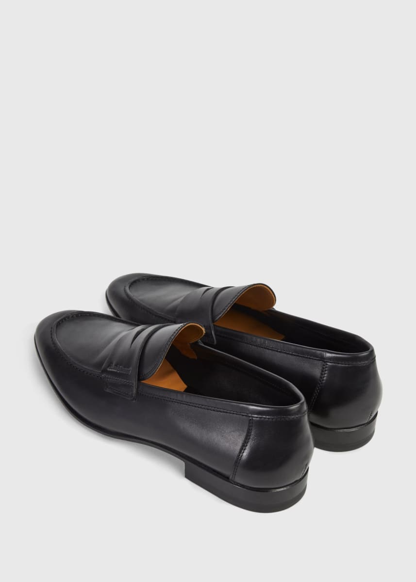 Harlan Leather Penny Loafer - Black Calf