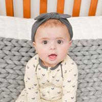 Knotted Headband - Charcoal Ribbed