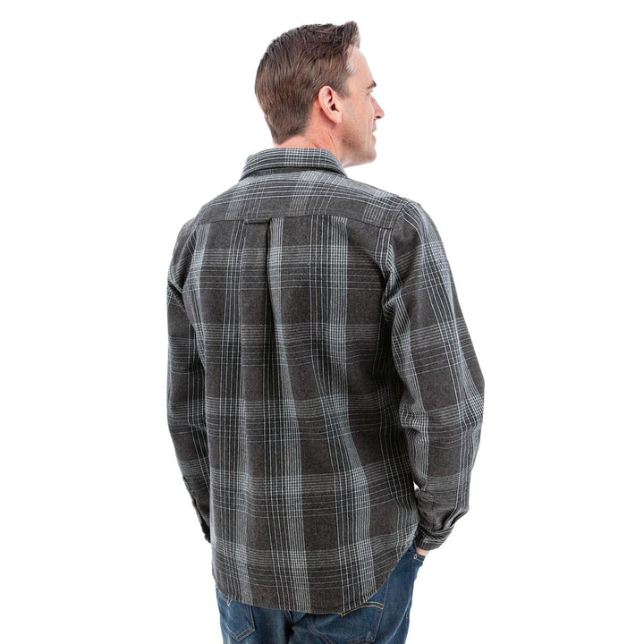 Miles Heavyweight Organic Flannel Shirt - Charcoal