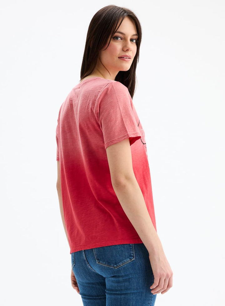 Peaceful Mind Wide T-Shirt - Sunfaded Hibiscus