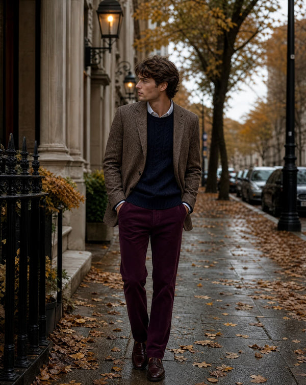 Five Pocket Corduroy Trouser - Wine