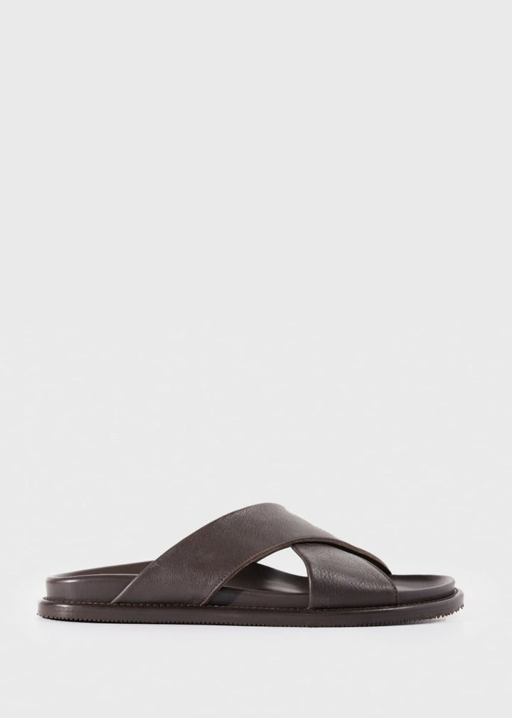 Punta Leather Slide - Dark Brown