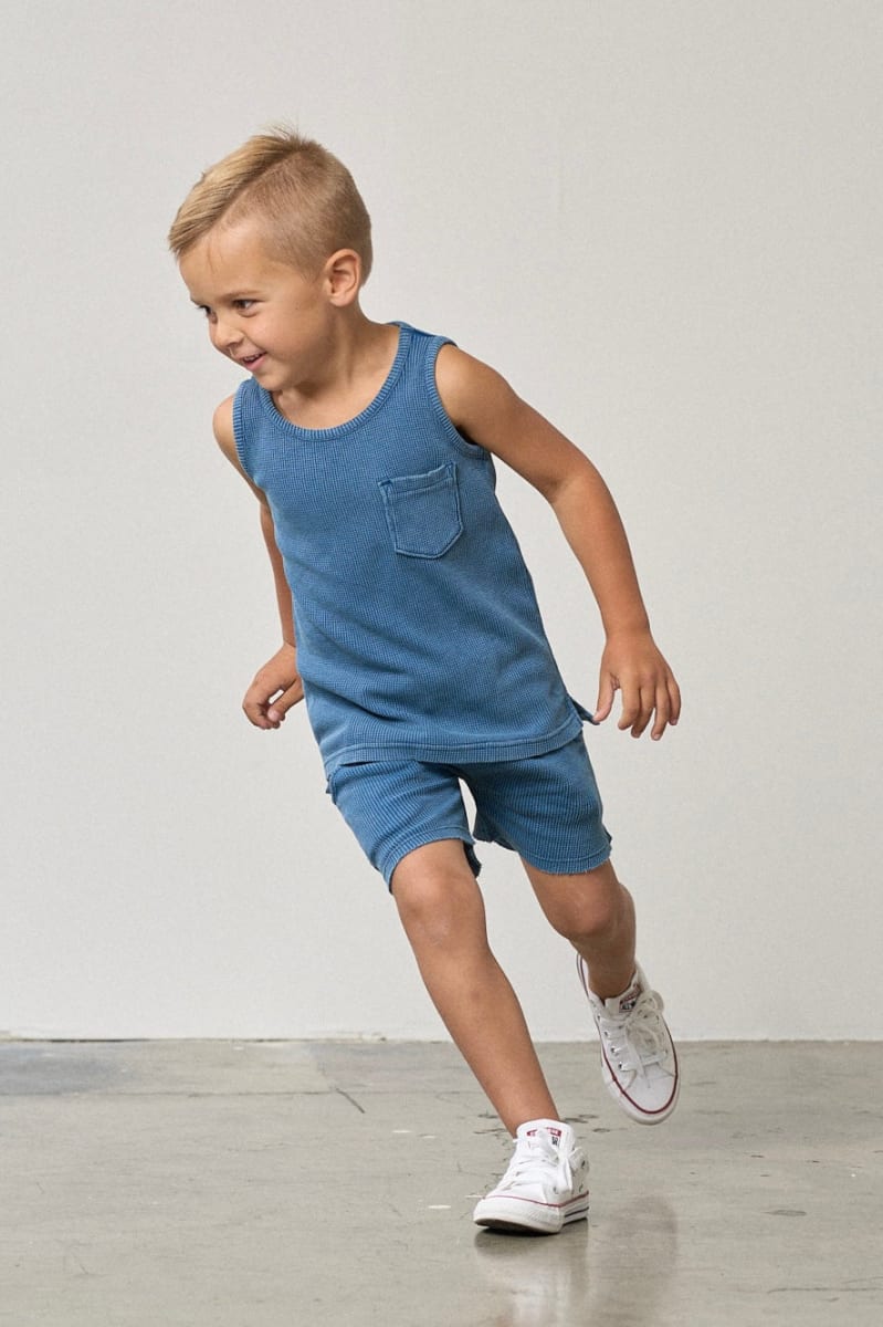 Waffle Harem Short - Blue