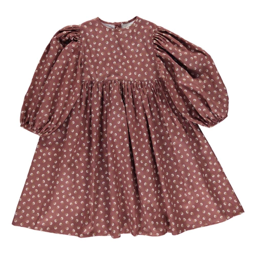 Flora Dress - Walnut Ditsy Floral Dresses + Skirts Bebe Organic