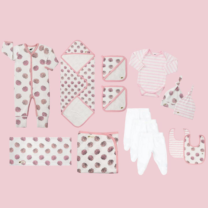 14 Item Baby Essentials Bundle - Flower Power