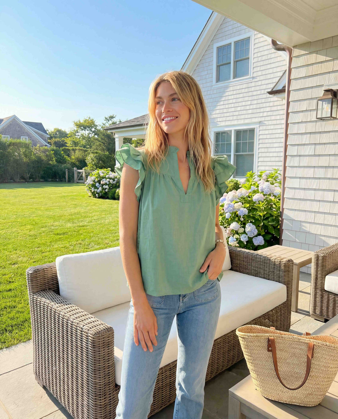 Flutter Sleeve - Lime & Salt, Please