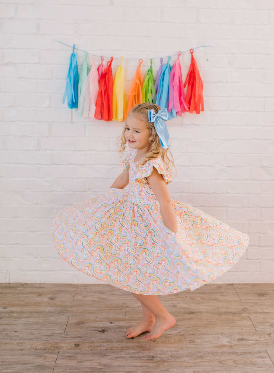 Olivia Dress - Primary Rainbow